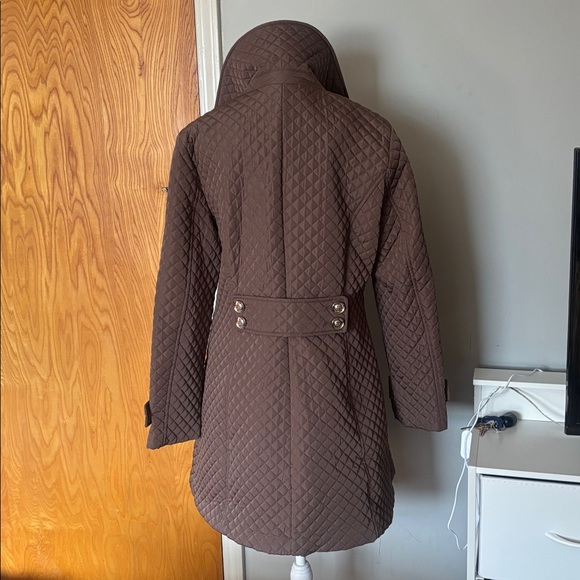 Ivanka Trump Quilted Brown Trench Coat - Picture 2 of 8